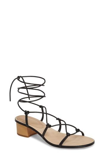 Women's Pour La Victoire Jules Ankle Tie Sandal .5 M - Black