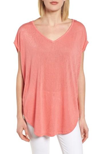 Women's Caslon Short Sleeve Tunic Tee - Coral