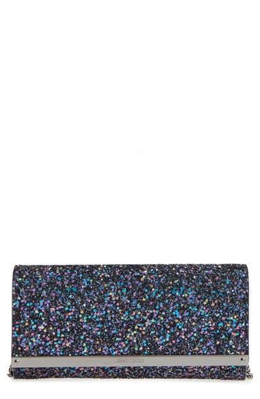 Women's Jimmy Choo Milla Glitter Wallet On A Chain -