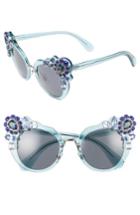 Women's Miu Miu 52mm Cat Eye Sunglasses - Transparent Blue