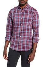 Men's Bonobos Washed Button Down Slim Fit Plaid Sport Shirt, Size R - Blue