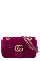 Gucci Small Gg Marmont 2.0 Matelasse Velvet Shoulder Bag -