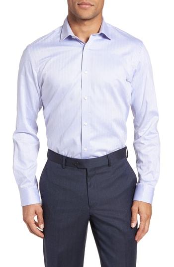 Men's Ted Baker London Queenyy Trim Fit Solid Dress Shirt .5 - 32/33 - Purple