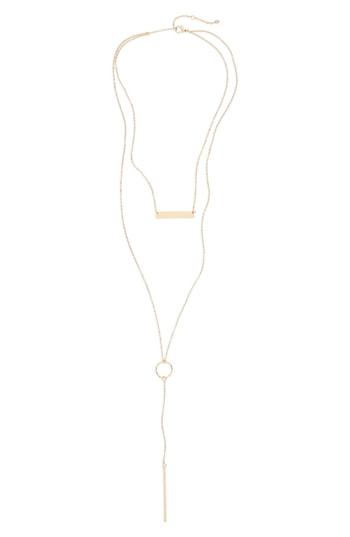Women's Bp. Two Layer Bar Pendant Necklace