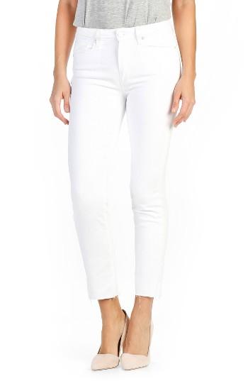 Women's Paige Miki Ankle Straight Leg Jeans - White