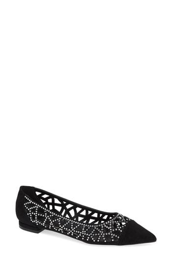 Women's Athena Alexander Andover Pointy Toe Flat M - Black