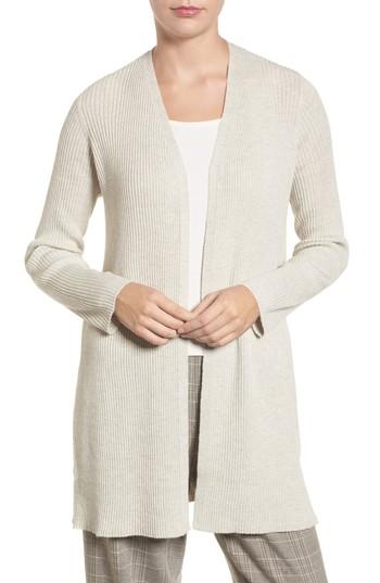 Women's Eileen Fisher Long Wool Cardigan - White