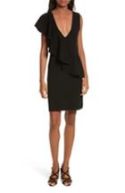 Women's Diane Von Furstenberg Asymmetrical Ruffle Dress, Size - Black