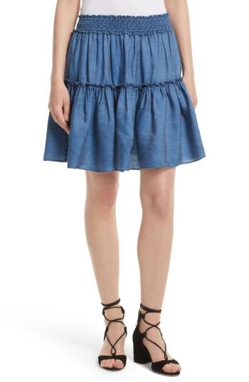 Women's Kate Spade New York Smocked Waist Chambray Skirt - Blue