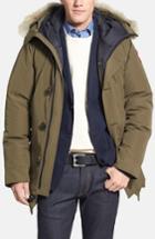 Men's Canada Goose 'chateau' Slim Fit Genuine Coyote Fur Trim Jacket - Green