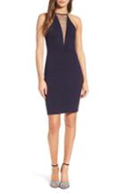 Women's Soprano Illsuion Body-con Dress - Blue
