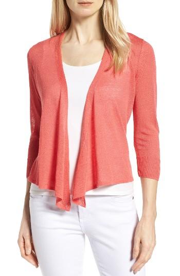 Women's Nic+zoe '4-way' Convertible Three Quarter Sleeve Cardigan - Red