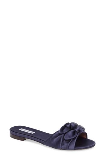 Women's Tabitha Simmons Cleo Knotted Bow Slide Sandal Us / 36eu - Blue