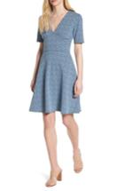Women's Michael Michael Kors Tiny Wildflower Cotton Blend Fit And Flare Dress - Blue