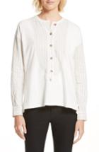 Women's Derek Lam 10 Crosby Mixed Media Henley Top