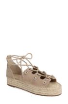 Women's Marc Fisher Ltd Vally Lace-up Platform Espadrille M - Beige