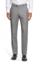 Men's Ballin Flat Front Sharkskin Wool Trousers - Black