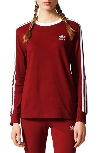 Women's Adidas Originals Jersey Tee - Burgundy