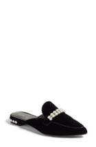 Women's Stuart Weitzman Guamule Imitation Pearl Embellished Mule M - Black