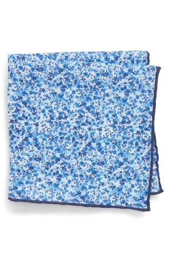 Men's Bonobos Walden Floral Linen Pocket Square, Size - Blue