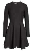 Women's Valentino Studded Scallop Hem Dress Us / 44 It - Black