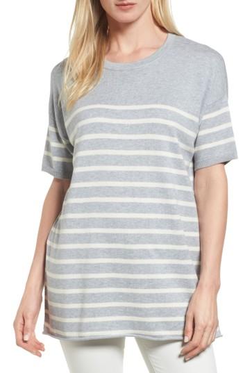 Women's Eileen Fisher Stripe Organic Cotton Sweater - Grey