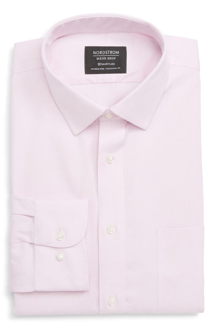 Men's Nordstrom Men's Shop Smartcare(tm) Traditional Fit Dress Shirt .5 - 32/33 - Pink