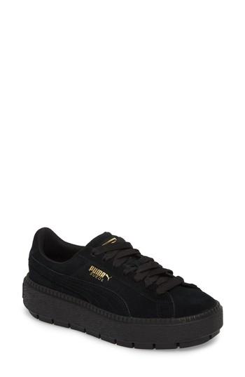 Women's Puma Trace Platform Sneaker M - Black