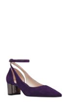 Women's Nine West Quataz Contrast Heel Ankle Strap Pump M - Purple