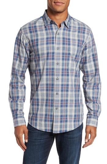 Men's Faherty Check Sport Shirt, Size - Grey