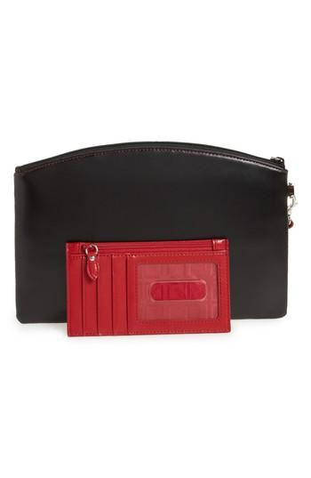 Women's Lodis Miley Leather Wristlet & Rfid Card Case - Black