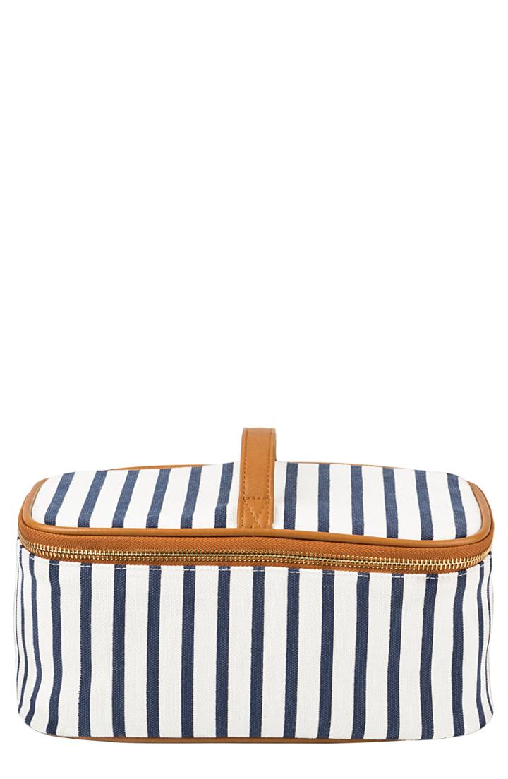 Cathy's Concepts Monogram Stripe Canvas Cosmetics Case