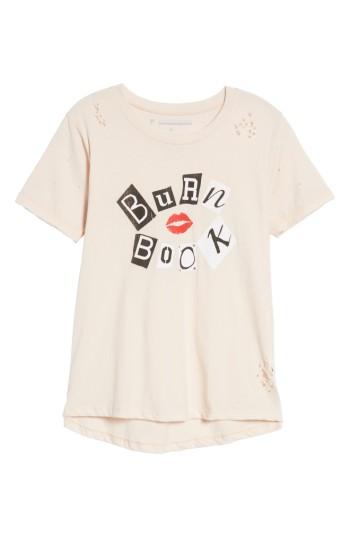 Women's Prince Peter X Mean Girls Burn Book Distressed Tee - Coral