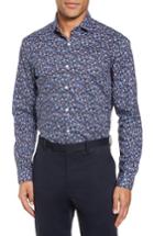 Men's Duchamp Trim Fit Floral Dress Shirt - 32/33 - Blue
