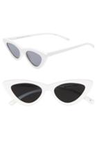 Women's Adam Selman X Le Specs Luxe Last Lolita 49mm Cat Eye Sunglasses - White