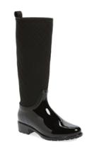 Women's Dav Parma Quilted Tall Waterproof Rain Boot M - Black
