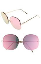 Women's Leith 62mm Mirror Lens Rimless Sunglasses -