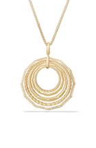 Women's David Yurman Stax Long Pendant 18k Necklace With Diamonds, 41mm