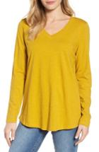 Women's Eileen Fisher Organic Cotton V-neck Tee, Size - Yellow