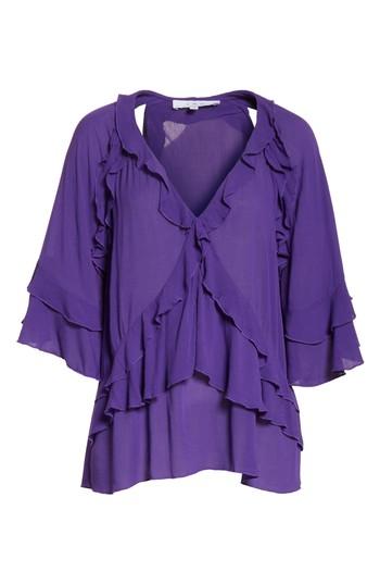 Women's Iro Abby Ruffle Top Us / 40 Fr - Purple