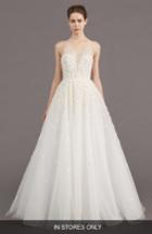 Women's Amsale Callie Embellished A-line Gown, Size - Ivory
