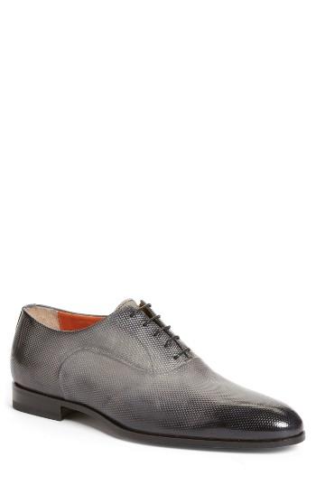 Men's Santoni Fulton Plain Toe Oxford D - Black