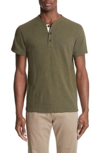 Men's Rag & Bone Standard Issue Henley, Size - Green