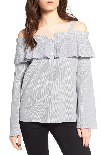 Women's Trouve Cold Shoulder Ruffle Blouse