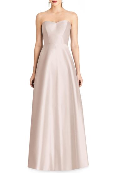 Women's Alfred Sung Strapless Sateen Gown