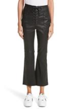 Women's A.l.c. Delia Lace Up Leather Pants - Black