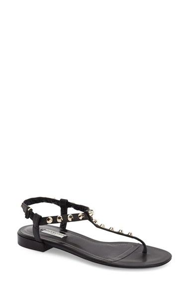 Women's Balenciaga Studded T-strap Sandal