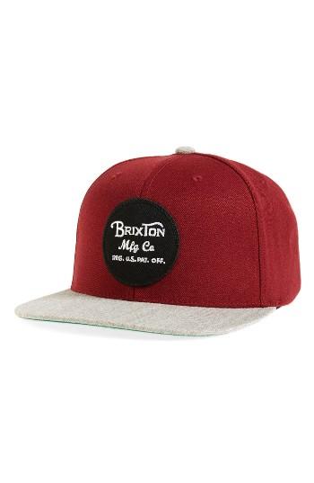 Men's Brixton Wheeler Snapback Baseball Cap - Red