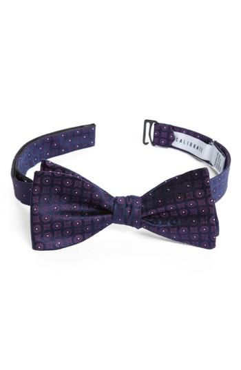 Men's Calibrate Medallion Silk Bow Tie, Size - Purple
