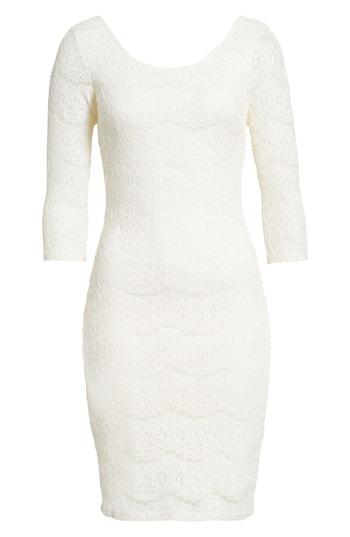 Women's Love, Fire Lace Body-con Dress - Ivory